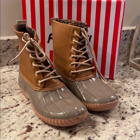 taupe duck boots